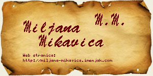 Miljana Mikavica vizit kartica